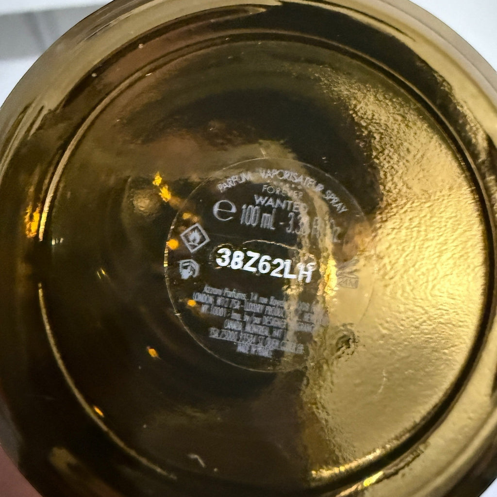 decantME Azzaro Forever Wanted Elixir perfume bottle base showing batch code 38Z62LH and 100ml volume details