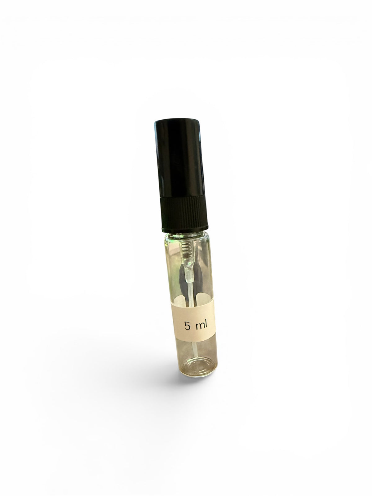 decantME 5ml decant vial of Emporio Armani Stronger With You Intensely fragrance with black cap on white background