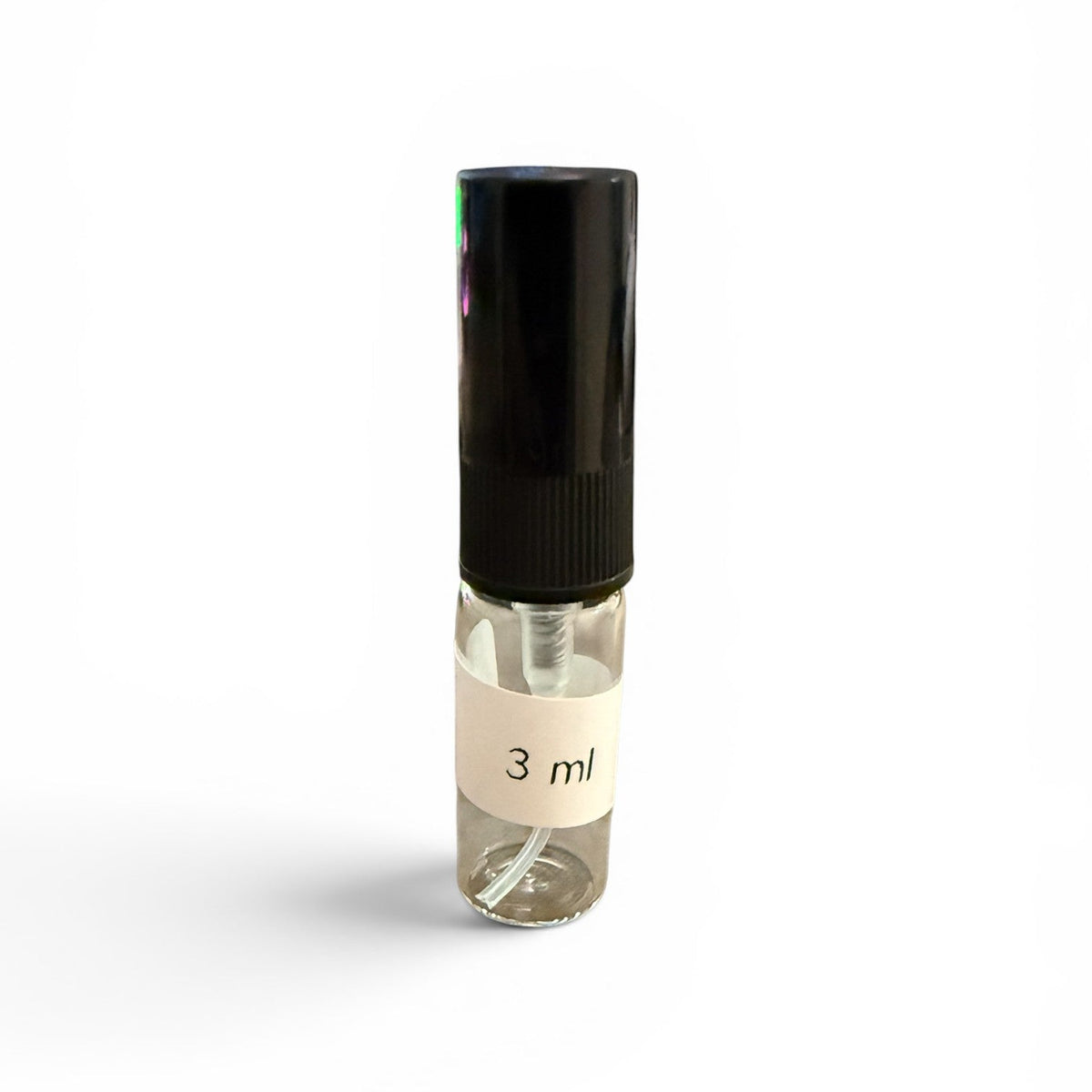 decantME Salvo Intense 3ml perfume sample vial with black spray cap on a white background